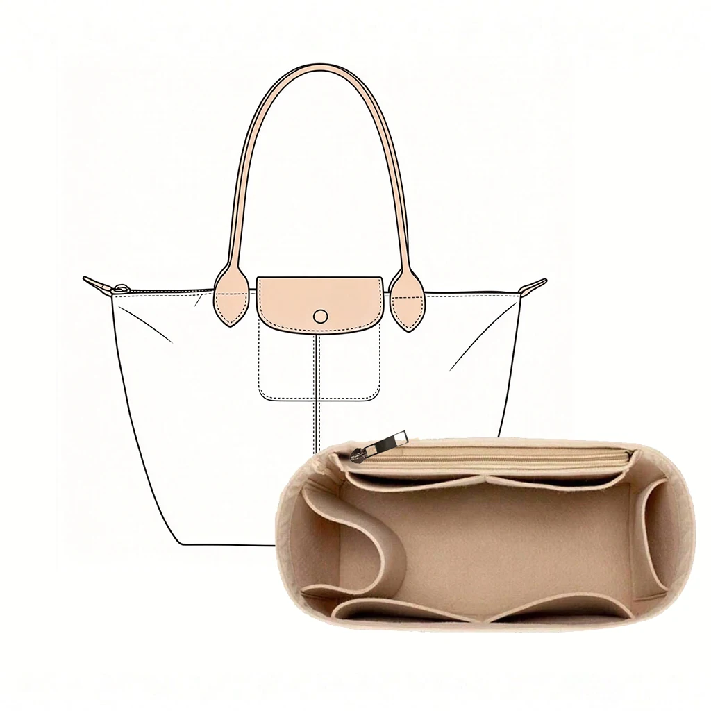 Bag Organizer Felt Purse Inser - Beauty Makeup Women ulasan dan harga