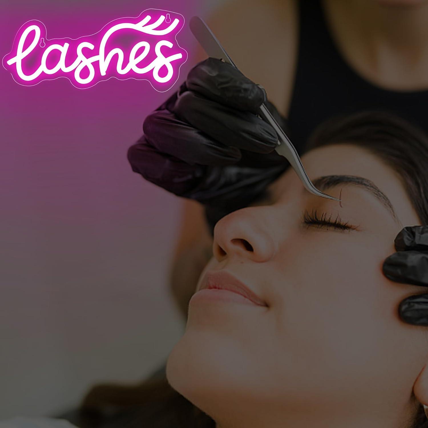 Lashes Neon Sign Lady Text Led - Beauty No Makeup ulasan dan harga